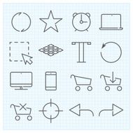 Vector thin line icons set N2