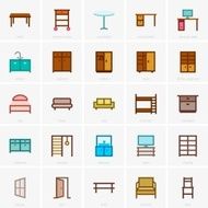 Furniture icons (color version)