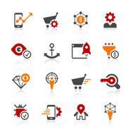 seo search optimisation and internet marketing icons