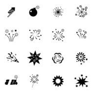 firework and spark icons set vector illustration
