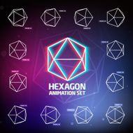 Vector Hexagon Animation Set for preloaders and presentations