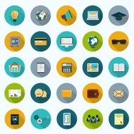 Set of modern icons in flat design