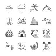 Stock Vector Illustration Travel locations line icon