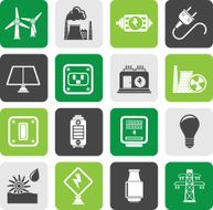 Silhouette electricity power and energy icons