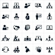 Business Presentations and Meetings Icons N2