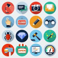 Flat Icons with long shadow set 8