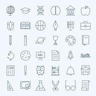 Line Education and Science Icons Set N2