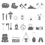 Outdoor Recreation Vector Icon Set