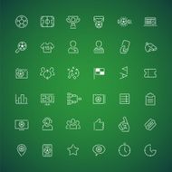 Thin Vector Icons on the Theme of Soccer