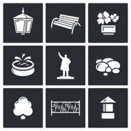 Landscaping icons Vector Illustration