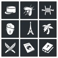 French Foreign Legion icons Vector Illustration