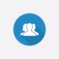 team Flat Blue Simple Icon with long shadow