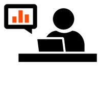 Business analyst at workplace icon