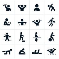 Black Physical Therapy Icons