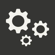 Flat in black and white mobile application settings