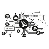 Electrical circuit with icons and copy text space