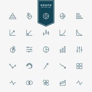 25 graph and diagram minimal line icons