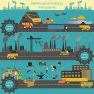 Set of metallurgy icons metal working tools