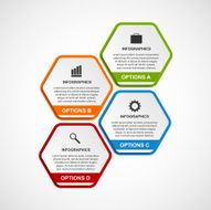 Abstract 3D hexagon business options infographics template