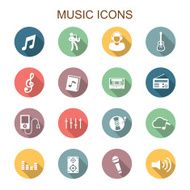 music long shadow icons