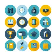 Modern flat icons vector collection with long shadow effect N4