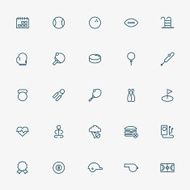 25 sport and fitness line icons