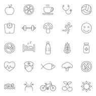 Healthy line icons set Vector