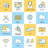 Web Flat Line Icons
