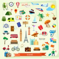 Travel icon set flat design