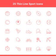 Set of Thin Line Stroke Sport Icons
