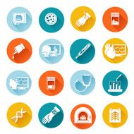 Medical tests icons flat