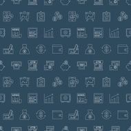 financial line icon pattern set