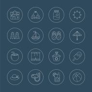 summer line icon set