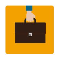 hand with briefcase icon