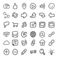 Set of hand draw social icon Vector