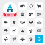Politics base vector icons and label