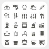 Kitchen and cooking icons set