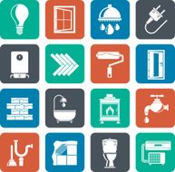Silhouette Construction and home renovation icons