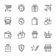 Shopping Thin Line icons