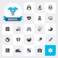 Medical base vector icons and label