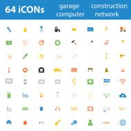 64 Quality design modern vector illustration icons set N3
