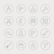 Tool line icon set