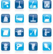 Bathroom and hygiene objects icons