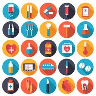 set flat medical icons illustration concept Vector background design