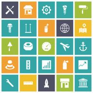 Flat design icons for industrial