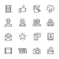 Social media Thin Line icons