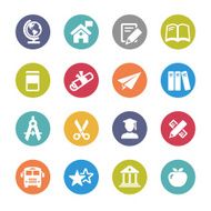 Education Icons Set - Circle Series N2