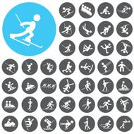 Set of winter sport icons Illustration eps10