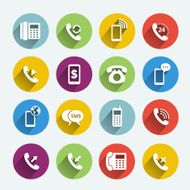 Phone handset flat icons