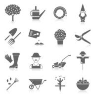 Vegetable garden icons set